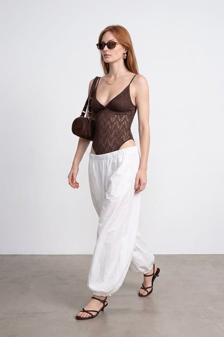 Spitzen ärmellose Bodysuit-Bluse - Image 5