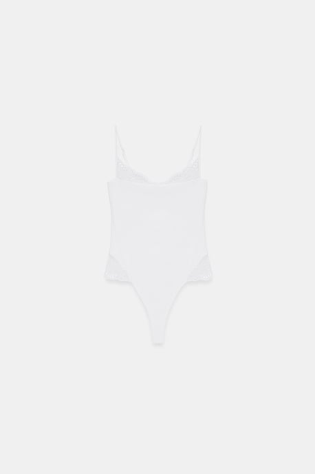 Spitzen Ärmellose Slim-Fit Body Bluse - Image 5
