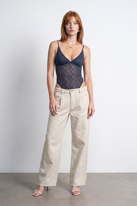 Spitzen Ärmelloses Bodysuit-Bluse - Image 1