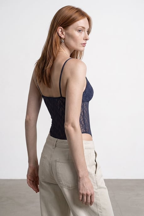 Spitzen Ärmelloses Bodysuit-Bluse - Image 2