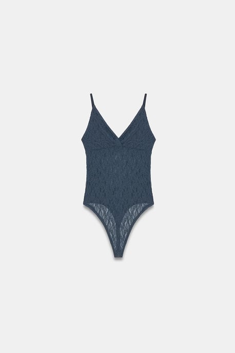 Spitzen Ärmelloses Bodysuit-Bluse - Image 5