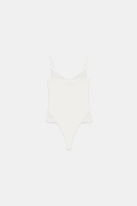 Spitzen Ärmellose Slim-Fit Body Bluse - Image 4