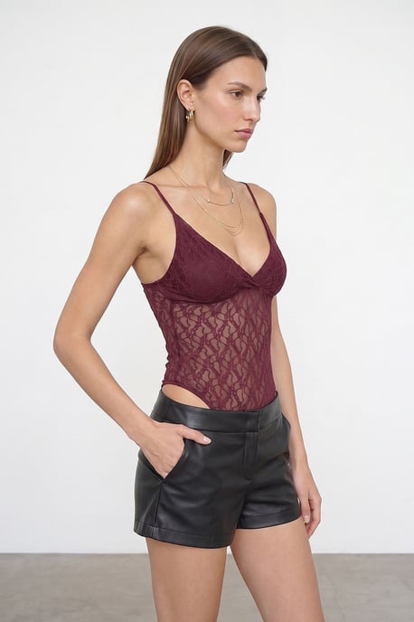 Spitzen ärmelloses Bodysuit-Bluse - Image 3