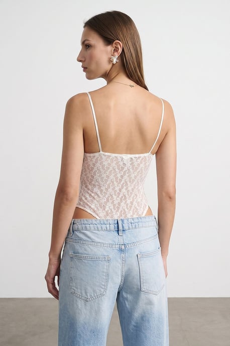 Spitzen ärmellose Bodysuit-Bluse - Image 2