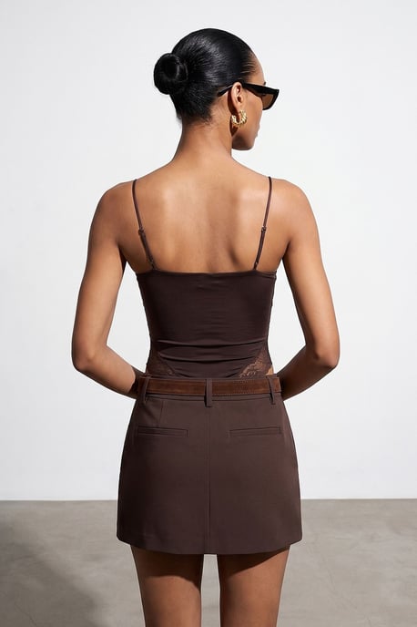 Spitzen Ärmellose Slim-Fit Body Bluse - Image 3