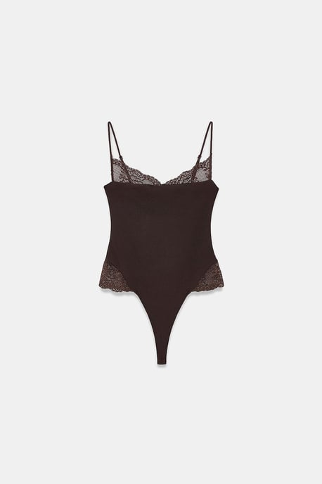 Spitzen Ärmellose Slim-Fit Body Bluse - Image 5
