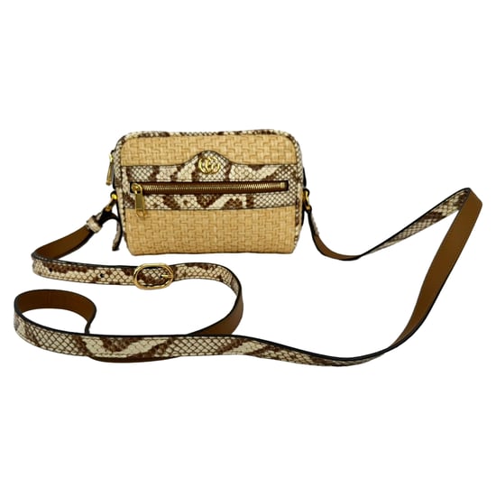 Gucci Mini Ophidia Umhängetasche mit Wasserschlangenakzenten aus beigem Raffia - Image 2