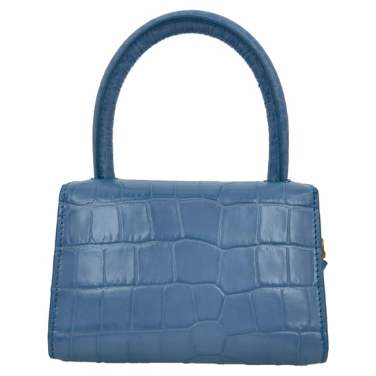Mini-Henkeltasche von By Far aus hellblauem Leder mit Krokodilprägung - Image 4