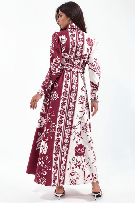 Blumiges Maxikleid mit Gürtel - Image 3