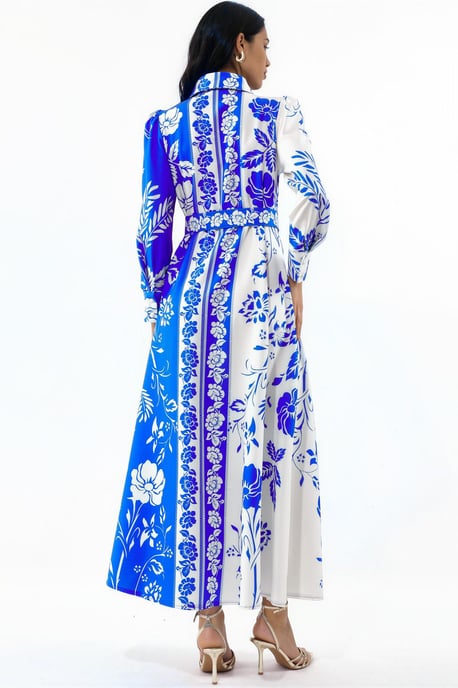 Blumiges Maxikleid mit Gürtel - Image 3