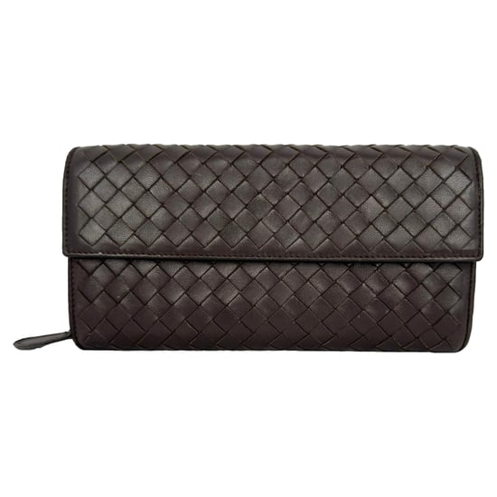 Bottega Veneta Intrecciato Continental Geldbörse aus braunem Leder - Image 2