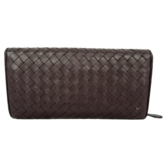 Bottega Veneta Intrecciato Continental Geldbörse aus braunem Leder - Image 4