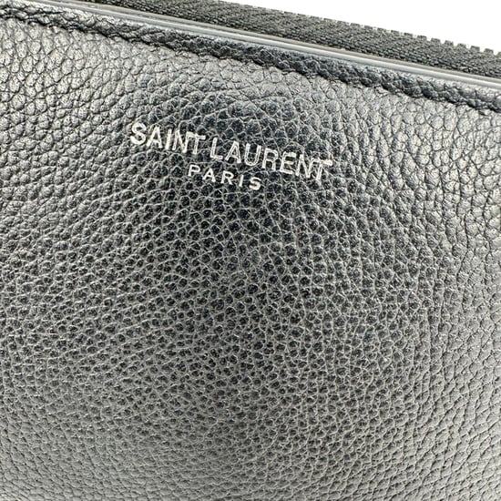Saint Laurent Rive Gauche Zip Around Kompaktgeldbörse aus schwarzem Leder - Image 3