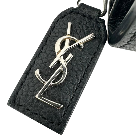 Saint Laurent Rive Gauche Zip Around Kompaktgeldbörse aus schwarzem Leder - Image 4