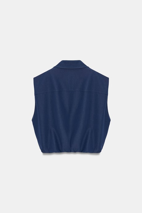 Damen Cropped Ärmelloses Shirt mit Reißverschluss - Image 6