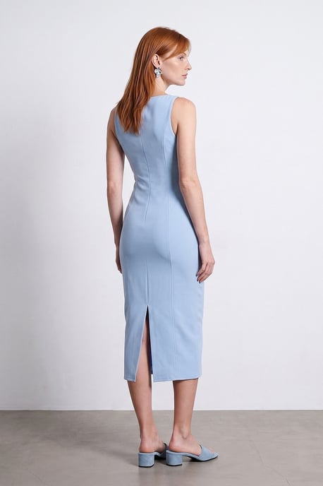 Ärmelloses Midi Bodycon Kleid mit Schlitz - Image 2