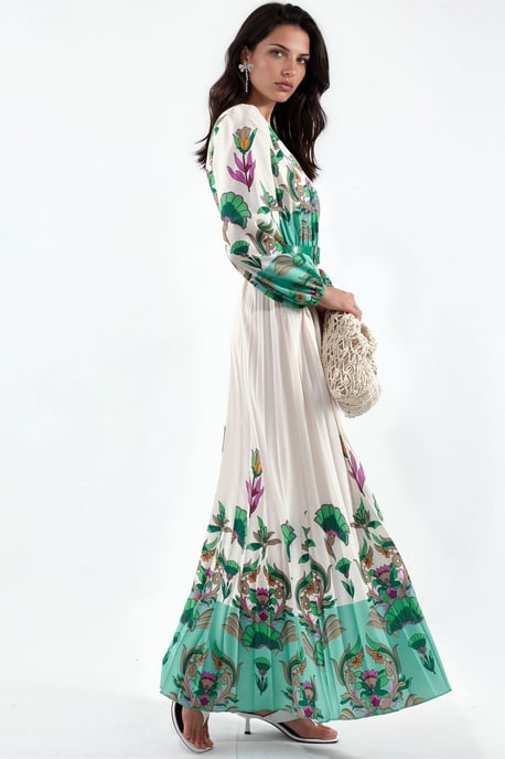 Blumen-Midi-Kleid mit Gürtel - Image 2
