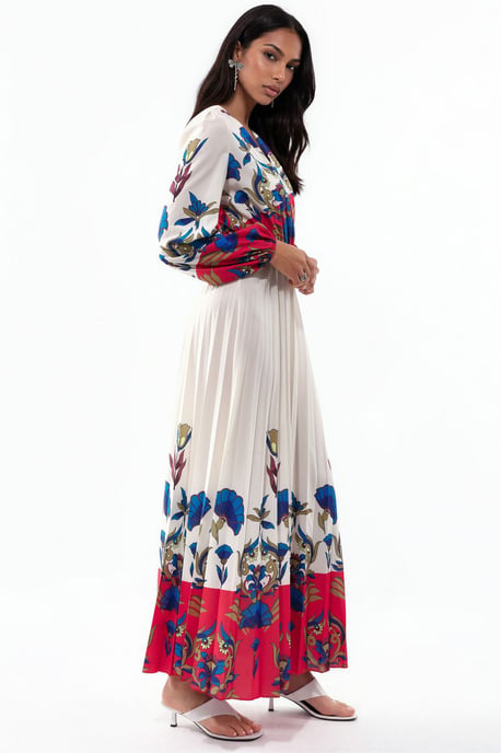 Blumen-Midi-Kleid mit Gürtel - Image 2