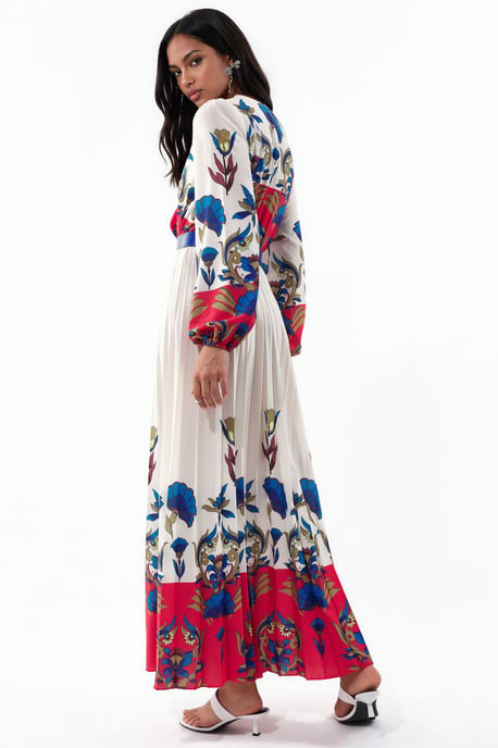 Blumen-Midi-Kleid mit Gürtel - Image 3