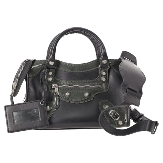 Balenciaga Holiday Mini City Giant Studs Tasche aus schwarzem Kalbsleder - Image 1