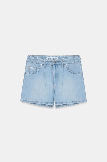 Hochtaillierte Jeansshorts mit Gürtel - Image 5