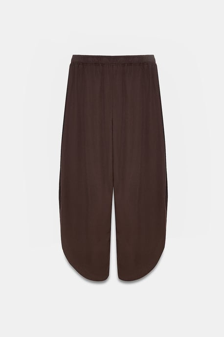 Damen Tencel Weitbeinige Crepe-Hosen mit Schlitz - Image 6