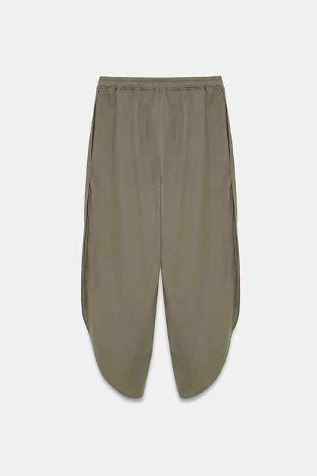Damen Tencel Weitbeinige Crepe-Hosen mit Schlitz - Image 6