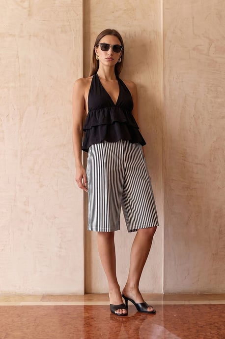Halterneck Poplin-Bluse mit Rüschendetail - Image 2