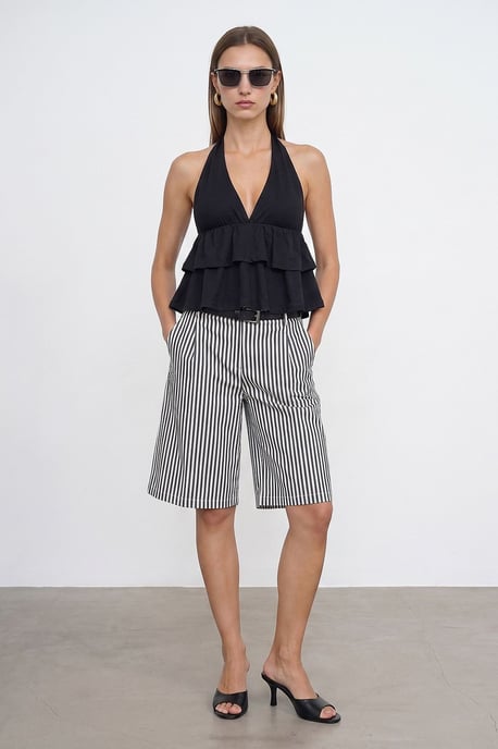 Halterneck Poplin-Bluse mit Rüschendetail - Image 5