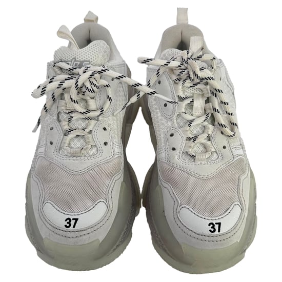 Balenciaga Triple S Clear Sole Sneakers aus weißem Polyester - Image 4