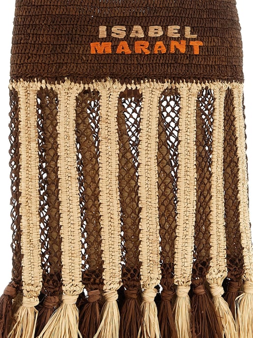 Isabel Marant Braune Raffia Schultertasche - Image 3