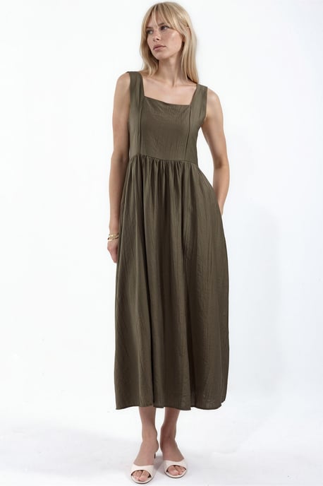 Kombinierbares Midi-Kleid mit quadratischem Kragen - Image 1