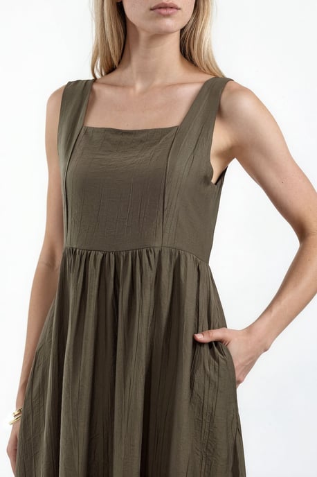 Kombinierbares Midi-Kleid mit quadratischem Kragen - Image 4
