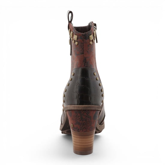 Mustang Damen braune Blumen-Fußstiefel mit Absatz – M0162012 - Image 6