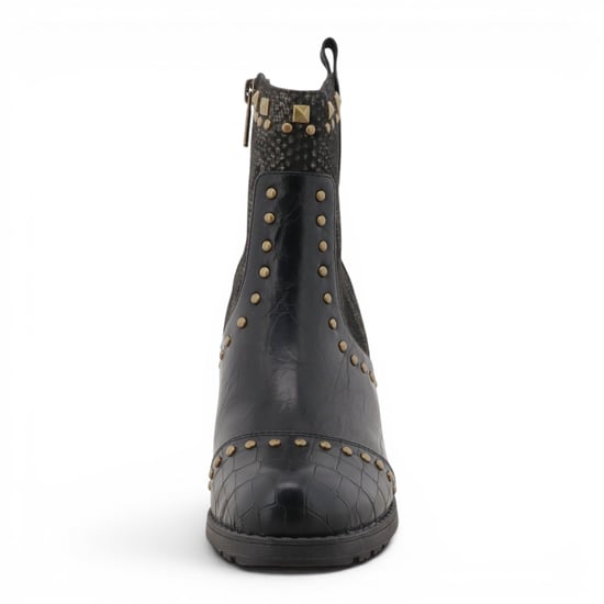 Mustang Damen schwarze Blumen-Fußstiefel mit Absatz – M0162012 - Image 5