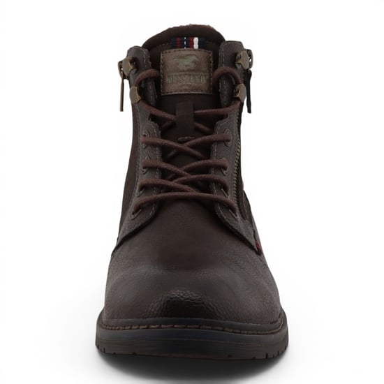 Mustang Herren dunkelbraune Kunstleder-Winter-Schnürstiefel – M0031006 - Image 5
