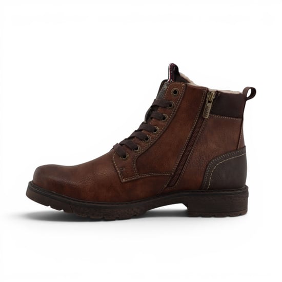 Mustang Herren Schnürstiefel aus Kunstleder, Wintermodell, M0081002 - Rostbraun - Image 3