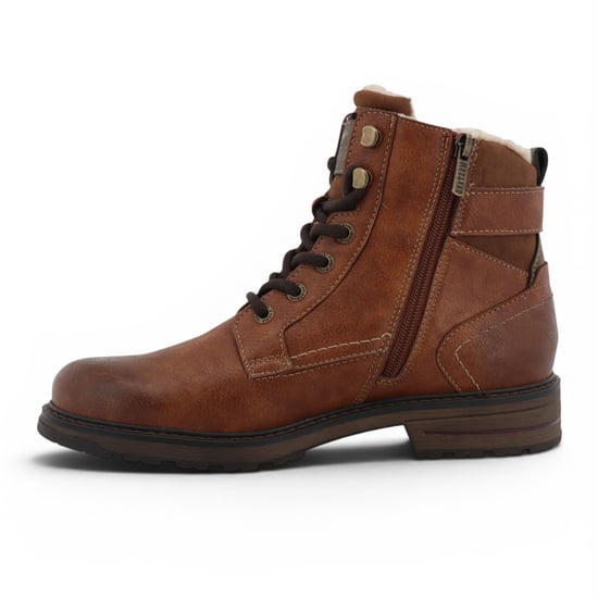 Mustang Herren braune Kunstleder-Winter-Schnürstiefel – M0021001 - Image 3
