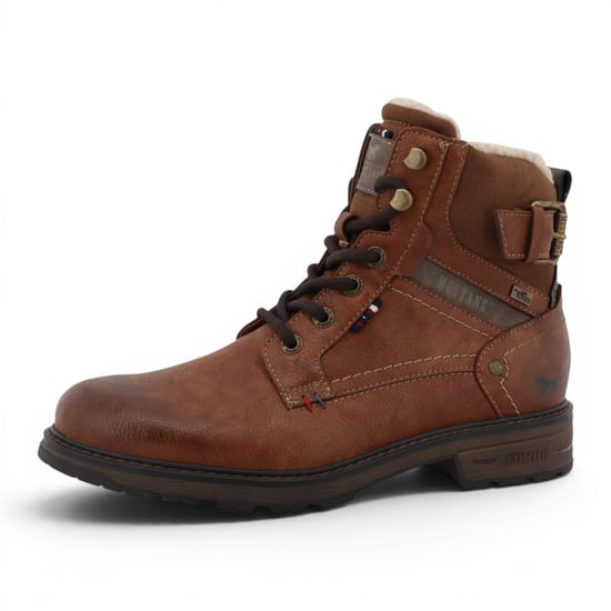 Mustang Herren braune Kunstleder-Winter-Schnürstiefel – M0021001 - Image 4