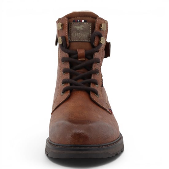 Mustang Herren braune Kunstleder-Winter-Schnürstiefel – M0021001 - Image 5