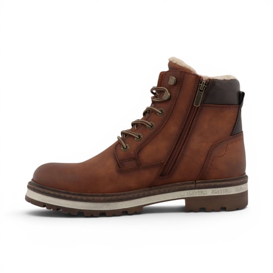 Mustang Herren-Cognac Braunes Kunstleder-Winter-Schnürstiefel – M0091001 - Image 3