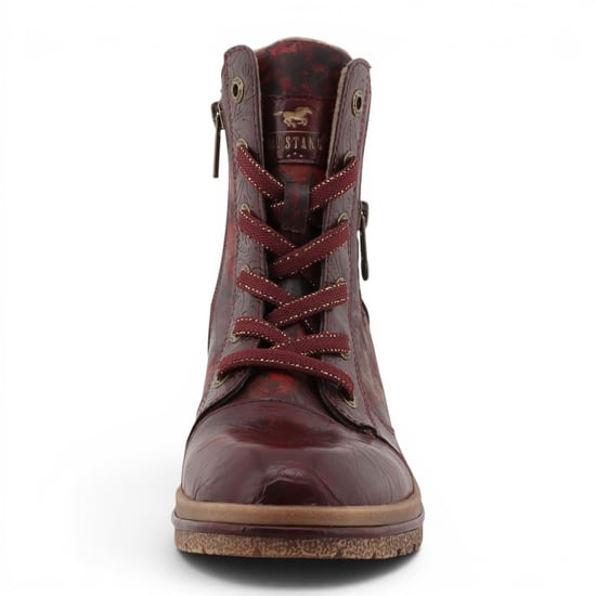 Mustang Damen-Burgundgrüne Blumen-Schnürstiefel im Winter – M0092001 - Image 5