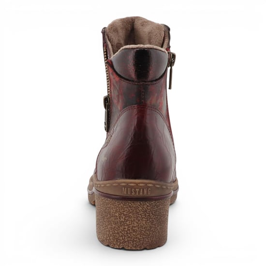Mustang Damen-Burgundgrüne Blumen-Schnürstiefel im Winter – M0092001 - Image 6
