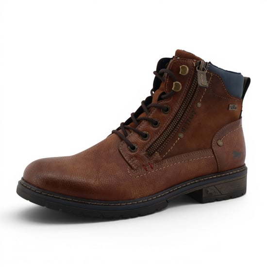 Mustang Herren braune Kunstleder-Winter-Schnürstiefel – M0031006 - Image 4