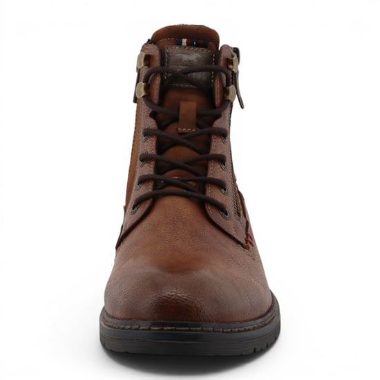 Mustang Herren braune Kunstleder-Winter-Schnürstiefel – M0031006 - Image 5