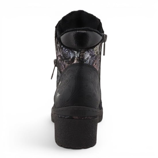Mustang Damen-Schwarze Blumen-Schnürstiefel im Winter – M0092001 - Image 6