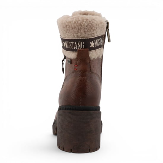 Mustang Women's Cognac Brown Winter Warm-Heeled Schnürstiefel – M0122001 - Image 6