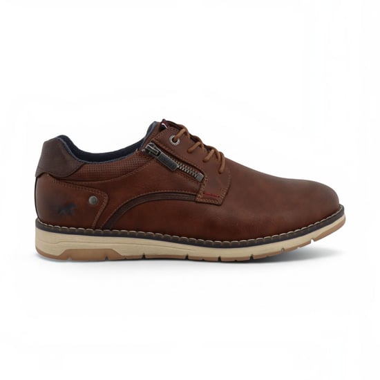 Mustang Herren braune Kunstleder-Freizeitschuhe für den Außenbereich M0031004 - Image 1