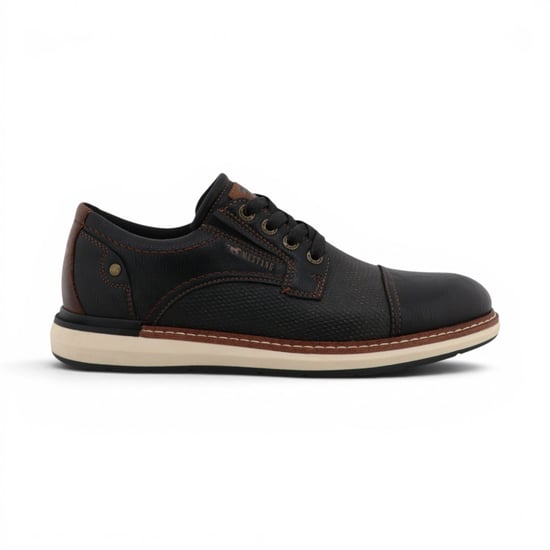 Mustang Herren Schwarze Kunstleder-Freizeitschuhe für den Außenbereich – M0141002 - Image 1