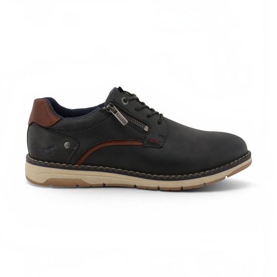 Mustang Herren dunkelgraue Kunstleder-Freizeitschuhe für den Außenbereich – M0031004 - Image 1